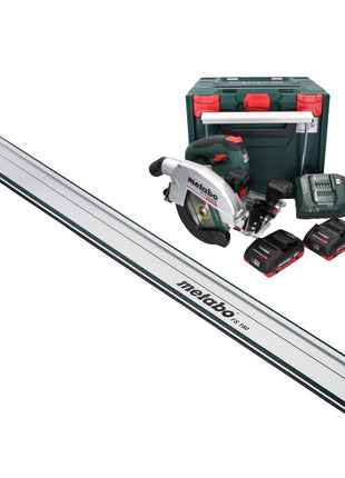 Metabo KS 18 LTX 66 BL Akumulatorowa pilarka tarczowa 18 V 165 mm + 2x akumulator 4,0 Ah + ładowarka + prowadnica + metaBOX