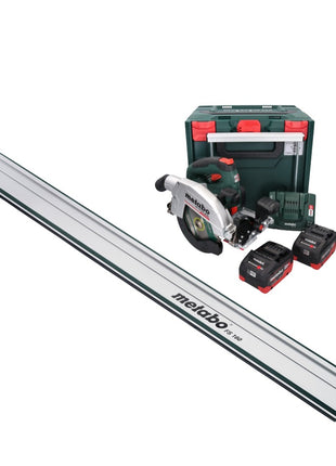 Metabo KS 18 LTX 66 BL Akku Handkreissäge 18 V 165 mm + 2x Akku 5,5 Ah + Ladegerät + Führungsschiene + metaBOX