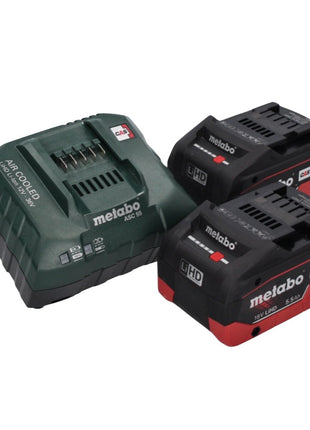 Scie circulaire sur batterie Metabo KS 18 LTX 66 BL 18 V 165 mm + 2x batteries 5,5 Ah + chargeur + rail de guidage + métaBOX