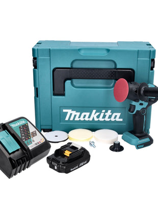 Makita DPV 300 RA1J Akku Schleifer Polierer 18 V 50 / 80 mm Brushless + 1x Akku 2,0 Ah + Ladegerät + Makpac