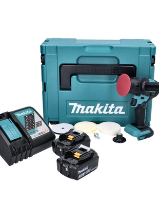 Makita DPV 300 RFJ Akku Schleifer Polierer 18 V 50 / 80 mm Brushless + 2x Akku 3,0 Ah + Ladegerät + Makpac - Toolbrothers