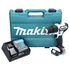 Makita HP 333 DSAW Akku Schlagbohrschrauber 12 V 30 Nm Weiß + 1x Akku 2,0 Ah + Ladegerät + Koffer