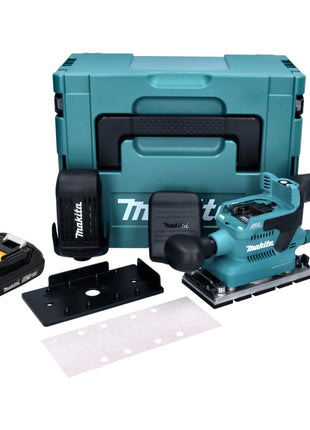 Makita DBO 380 A1J Akku Schwingschleifer 18 V 93 x 185 mm Brushless + 1x Akku 2,0 Ah + Makpac - ohne Ladegerät