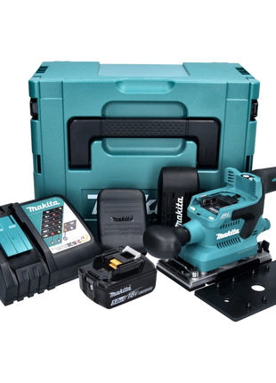 Makita DBO 380 RT1J ponceuse orbitale sur batterie 18 V 93 x 185 mm sans balais + 1x batterie 5,0 Ah + chargeur + Makpac