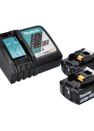 Makita DBO 380 RTJ ponceuse orbitale sur batterie 18 V 93 x 185 mm sans balais + 2x batteries 5,0 Ah + chargeur + Makpac