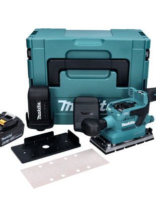 Makita DBO 380 G1J Ponceuse orbitale sur batterie 18 V 93 x 185 mm sans balais + 1x batterie 6,0 Ah + Makpac - sans chargeur