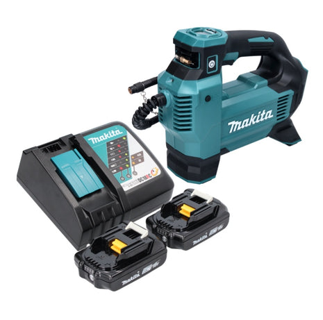 Compresor de batería Makita DMP 181 RA 18 V 11,1 bar + 2x baterías 2,0 Ah + cargador