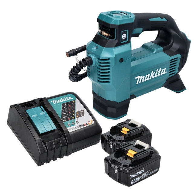 Makita DMP 181 RG cordless compressor 18 V 11.1 bar + 2x rechargeable battery 6.0 Ah + charger