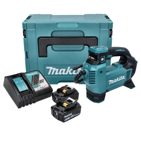 Compressore a batteria Makita DMP 181 RTJ 18 V 11,1 bar + 2x batteria ricaricabile 5,0 Ah + caricabatterie + Makpac