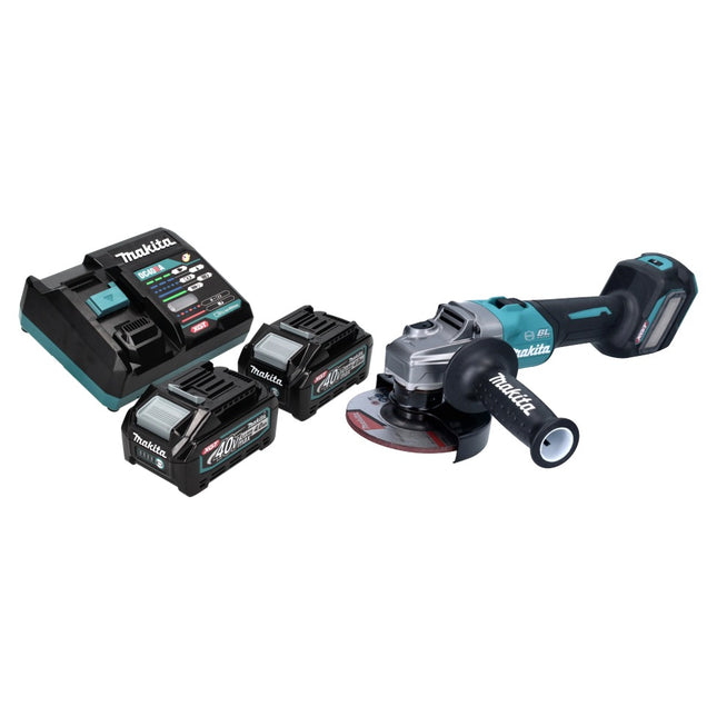 Amoladora angular a batería Makita GA 023 GM2 40 V máx. 125 mm sin escobillas XGT + 2 baterías de 4,0 Ah + cargador