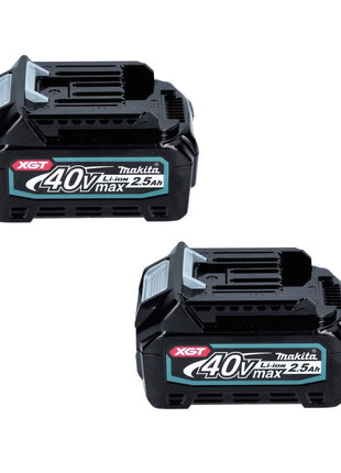 Kit source d'alimentation Makita 40 V max. (191L76-1) avec 2 batteries BL 4025 2,5 Ah + chargeur rapide DC 40 RA XGT LXT