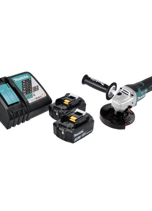 Makita DGA 517 RF Akku Winkelschleifer 18 V 125 mm Brushless + 2x Akku 3,0 Ah + Ladegerät