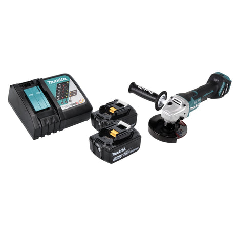 Smerigliatrice angolare a batteria Makita DGA 517 RT 18 V 125 mm brushless + 2x batteria ricaricabile 5,0 Ah + caricabatterie