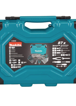 Makita Handwerkzeug Set 87 tlg. Chrom Vanadium Stahl ( E-08458 ) Bit / Zange / Ratsche / Schraubendreher / Schraubenschlüssel