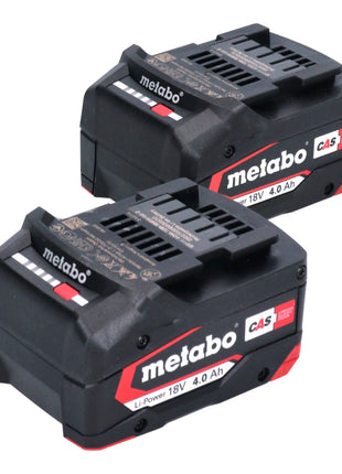 Juego de baterías Metabo 2x Li-Power batería 18 V 4,0 Ah CAS Li-Ion (2x 625027000) con indicador de nivel de carga