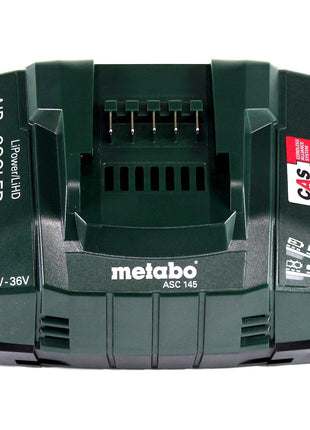 Metabo Set de base 2x Batteries Li-Power 4,0 Ah 18V CAS Li-Ion + Chargeur rapide ASC 145 (2x 625027000) (‭627378000‬)