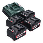 Metabo Set de base 4x Batteries Li-Power 4,0 Ah 18V CAS Li-Ion + Chargeur rapide ASC 145 (2x 625027000) (‭627378000‬)