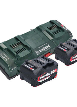 Podstawowy zestaw Metabo 2x akumulator Li-Power 18 V 4,0 Ah CAS Li-Ion ( 2x 625027000 ) + podwójna szybka ładowarka ASC 145 DUO ( 627495000 )