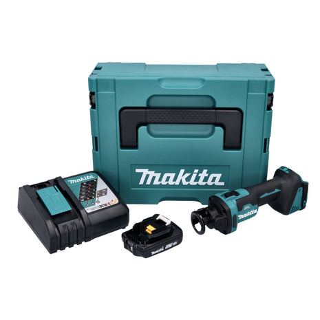 Makita DCO 181 RA1J Trancheuse rotative sans fil 18 V 32000 tr/min Brushless + 1x batterie 2,0 Ah + chargeur + Makpac