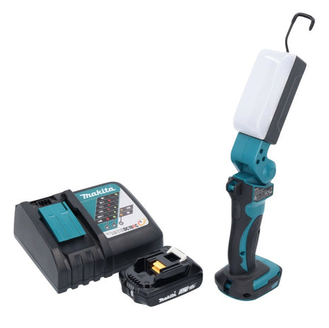 Makita DML 801 RA1 X Lámpara de trabajo con batería LED 18 V 240 lm + difusor + 1x batería 2,0 Ah + cargador