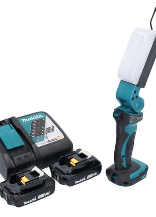 Makita DML 801 RA X LED Akku Lampe Arbeitsleuchte 18 V 240 lm + Diffusor + 2x Akku 2,0 Ah + Ladegerät