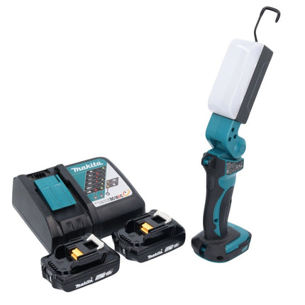 Makita DML 801 RA X LED Akku Lampe Arbeitsleuchte 18 V 240 lm + Diffusor + 2x Akku 2,0 Ah + Ladegerät