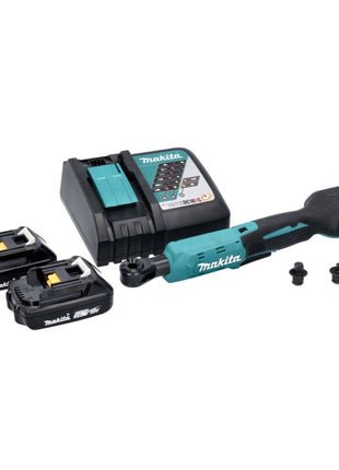 Makita DWR 180 RA Akku Ratschenschrauber 18 V 47,5 Nm 1/4" 3/8" + 2x Akku 2,0 Ah + Ladegerät