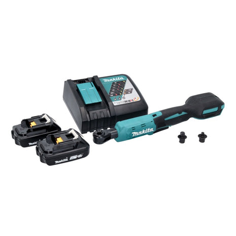 Makita DWR 180 RA destornillador de carraca inalámbrico 18 V 47,5 Nm 1/4" 3/8" + 2x baterías 2,0 Ah + cargador