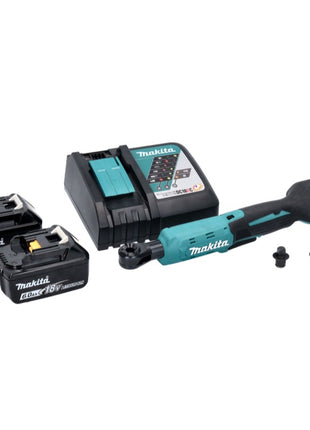 Makita DWR 180 RG Akku Ratschenschrauber 18 V 47,5 Nm 1/4" 3/8" + 2x Akku 6,0 Ah + Ladegerät