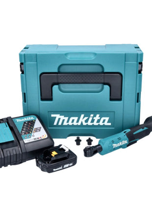 Makita DWR 180 RA1J Visseuse à cliquet sans fil 18 V 47,5 Nm 1/4'' 3/8'' + 1x batterie 2,0 Ah + chargeur + Makpac