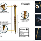 HausHalt Universal Holzbauschraube Holzschraube 6,0 x 140 mm PZ3 200 Stk. ( 2x 000051371217 ) gelb verzinkt Kreuzschlitz Pozidriv Senkkopf Teilgewinde - Toolbrothers