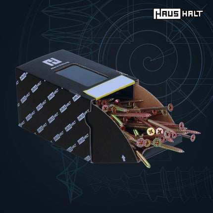 HausHalt Universal Holzbauschraube Holzschraube 5,0 x 110 mm PZ2 400 Stk. ( 4x 000051371184 ) gelb verzinkt Kreuzschlitz Pozidriv Senkkopf Teilgewinde - Toolbrothers
