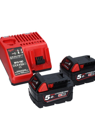 Milwaukee M18 FSAGV115XPDB-502X Akku Winkelschleifer 18 V 115 mm Brushless + 2x Akku 5,0 Ah + Ladegerät + HD Box