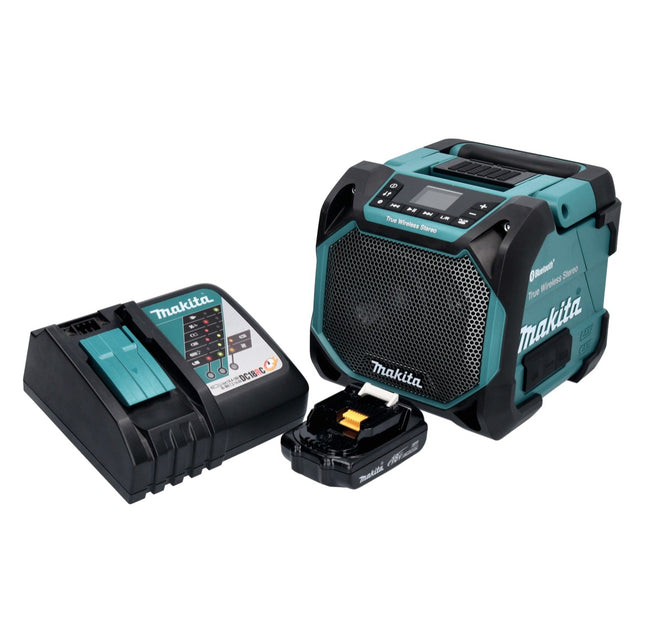 Makita DMR 203 RA1 Altavoz Bluetooth 12 V 18 V IP64 + 1x batería recargable 2,0 Ah + cargador