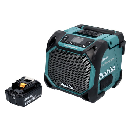 Makita DMR 203 M1 Bluetooth Lautsprecher 12 V 18 V IP64 + 1x Akku 4,0 Ah - ohne Ladegerät