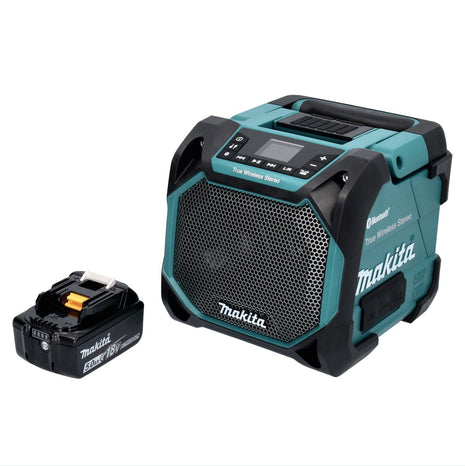 Makita DMR 203 T1 Bluetooth Lautsprecher 12 V 18 V IP64 + 1x Akku 5,0 Ah - ohne Ladegerät