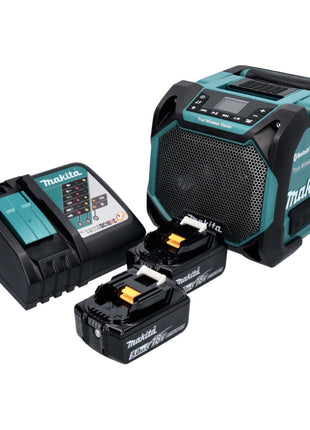 Makita DMR 203 RT Altavoz Bluetooth 12 V 18 V IP64 + 2x baterías 5,0 Ah + cargador