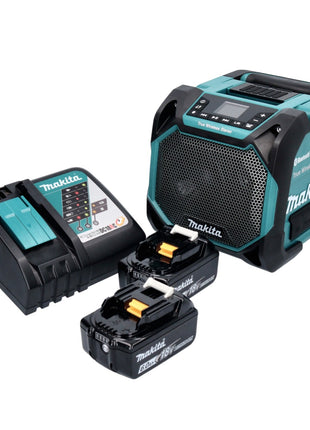 Makita DMR 203 RG Altavoz Bluetooth 12 V 18 V IP64 + 2x baterías 6,0 Ah + cargador