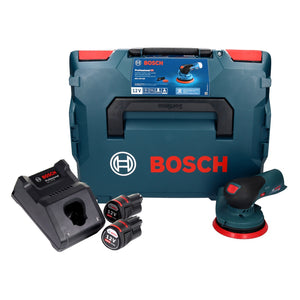 Bosch GEX 12V-125 Professional Akku Exzenterschleifer 12 V 125 mm Brushless + 2x Akku 3,0 Ah + Ladegerät + L-Boxx