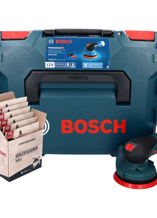 Bosch GEX 12V-125 Professional Akku Exzenterschleifer 12 V 125 mm Brushless + L-Boxx ( 0601372100 ) + Toolbrothers TURTLE Schleifset - ohne Akku, ohne Ladegerät - Toolbrothers