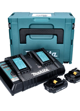 Makita Power Source Kit 18 V mit 2x BL 1820 B 2,0 Ah Akku ( 2x 197254-9 ) + DC 18 RD Doppel Schnellladegerät ( 196933-6  ) + Makpac