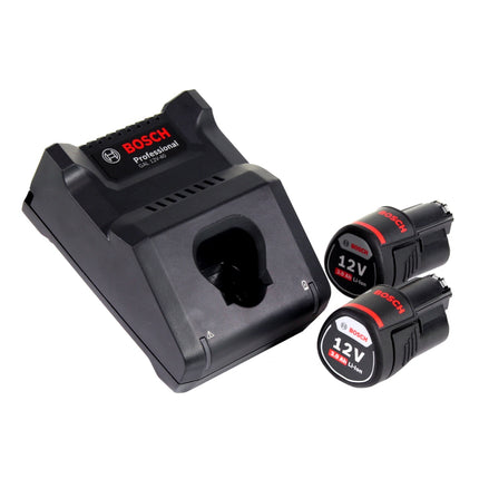 Bosch GSB 12V-35 Professional perceuse à percussion sans fil 12 V 35 Nm sans balais + 2 batteries 3,0 Ah + chargeur + jeu d'embouts 32 pièces + L-Boxx