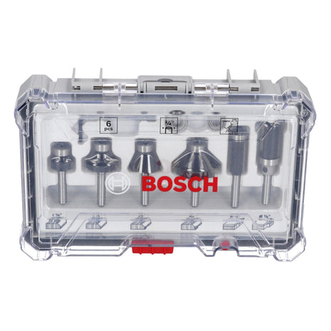 Bosch Rand- und Kantenfräser Set 6 tlg. 1/4" Schaft ( 2607017470 ) Trim & Edging Set für Oberfräsen - Toolbrothers