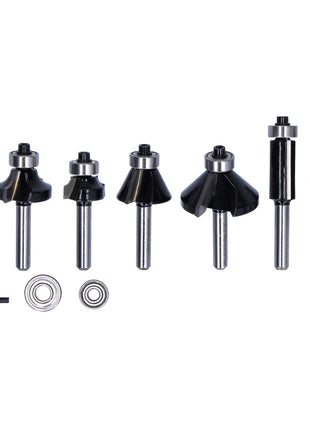 Bosch Rand- und Kantenfräser Set 6 tlg. 1/4" Schaft ( 2607017470 ) Trim & Edging Set für Oberfräsen - Toolbrothers