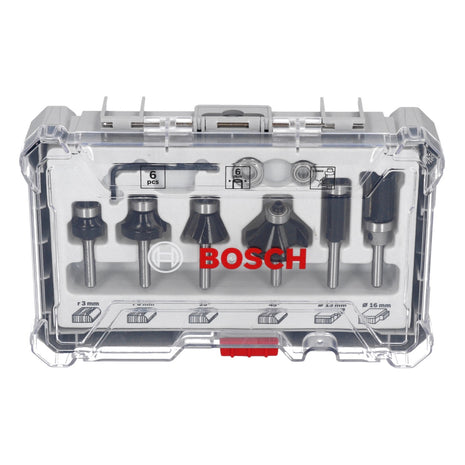 Bosch Rand- und Kantenfräser Set 6 tlg. 6 mm Schaft ( 2607017468 ) Trim & Edging Set für Oberfräsen