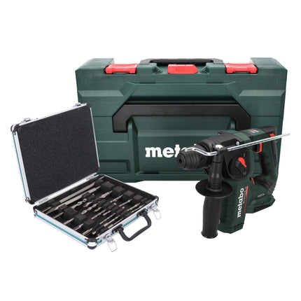 Metabo BH 18 LTX BL 16 cordless hammer drill 18 V 1.3 J SDS plus Brushless + 13-piece drill and chisel set + MetaBOX - without battery, without charger