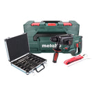 Marteau combiné sans fil Metabo KHA 18 LTX 18 V 2,2 J SDS Plus + jeu de 13 forets et burins + métaBOX - sans batterie, sans chargeur