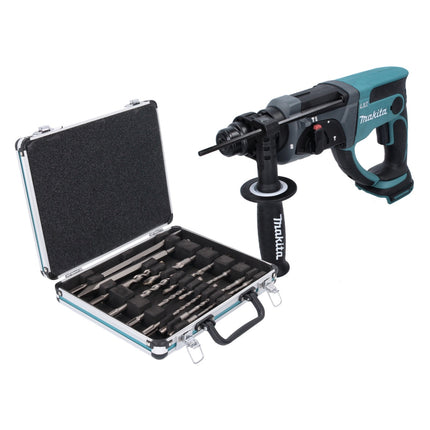 Makita DHR 202 Z Cordless Rotary Hammer 2.0J 18V SDS Plus + Drill and Chisel Set 13 pcs. - without battery, without charger