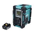 Radio de obra sin cable Makita DMR 301 M1 12 V máx. - 18 V DAB / DAB+ / Bluetooth + 1x batería recargable 4,0 Ah - sin cargador