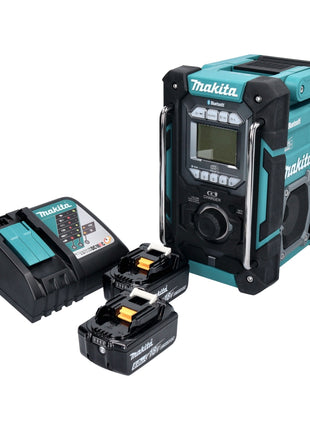 Makita DMR 301 RG radio de obra con batería 12 V máx. - 18 V DAB / DAB+ / Bluetooth + 2x baterías 6,0 Ah + cargador